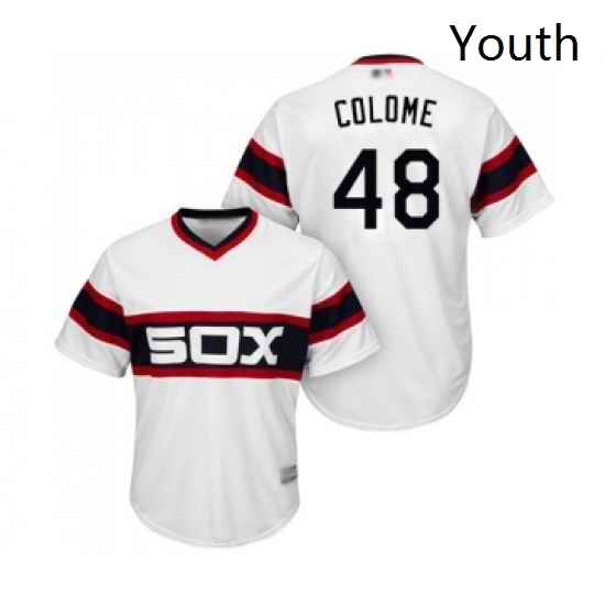 Youth Chicago White Sox 48 Alex Colome Replica White 2013 Alternate Home Cool Base Baseball Jersey